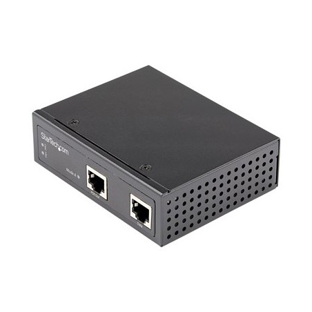 StarTech.com Industrial Gigabit Ethernet PoE Injector, 30W 802.3at PoE+ Midspan 48V-56VDC DIN Rail Power Over Ethernet Injector