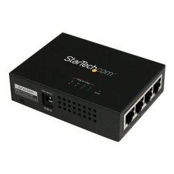 StarTech.com 4 Port Gigabit Midspan - PoE+ Injector - 802.3at and 802.3af - Wall-mountable Power over Ethernet Midspan