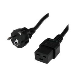 StarTech.com 2m (6ft) Computer Power Cord, 16AWG, EU Schuko to C19 Power Cord, 16A 250V, Black Replacement AC Cord, TV/Monitor
