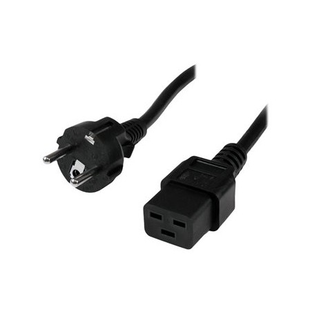StarTech.com 2m (6ft) Computer Power Cord, 16AWG, EU Schuko to C19 Power Cord, 16A 250V, Black Replacement AC Cord, TV/Monitor