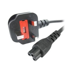 StarTech.com 3ft (1m) UK Laptop Power Cable, BS 1363 to C5 Clover Leaf, 2.5A 250V, 18AWG, Notebook/Laptop Replacement Cord