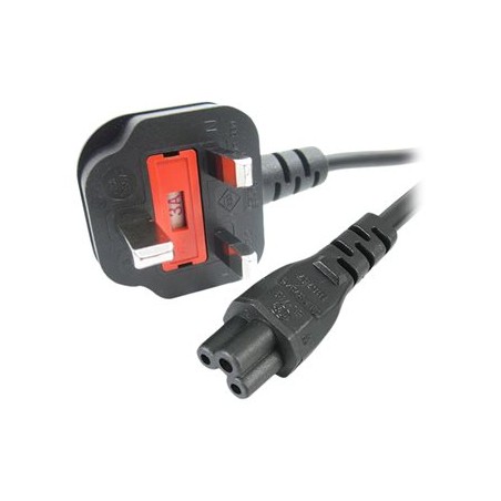 StarTech.com 3ft (1m) UK Laptop Power Cable, BS 1363 to C5 Clover Leaf, 2.5A 250V, 18AWG, Notebook/Laptop Replacement Cord