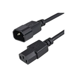 StarTech.com 1m (3ft) Power Extension Cord, C14 to C13, 10A 125V, 18AWG, Black Computer Power Cord Extension, Power Supply