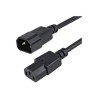 StarTech.com 1m (3ft) Power Extension Cord, C14 to C13, 10A 125V, 18AWG, Black Computer Power Cord Extension, Power Supply