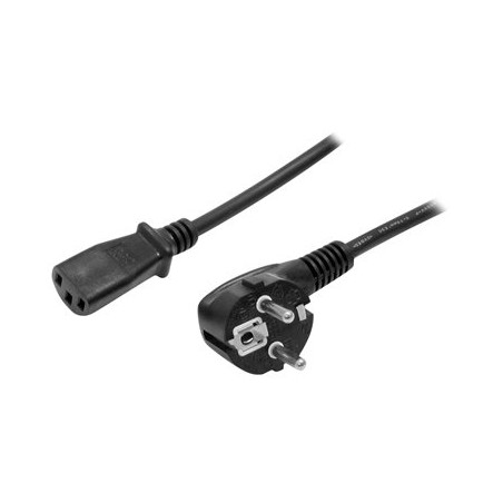 StarTech.com 2m (6ft) Computer Power Cord, 18AWG, EU Schuko to C13 Power Cord, 10A 250V, Black Replacement AC Cord, TV/Monitor