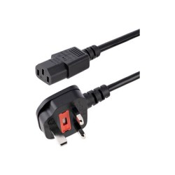 StarTech.com 6ft (1.8m) UK Computer Power Cable, 18AWG, BS 1363 to C13 Power Cord, 10A 250V, Black Replacement AC Power Cord