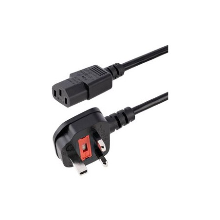 StarTech.com 6ft (1.8m) UK Computer Power Cable, 18AWG, BS 1363 to C13 Power Cord, 10A 250V, Black Replacement AC Power Cord