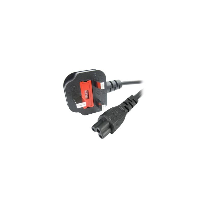 StarTech.com 6ft (2m) UK Laptop Power Cable, BS 1363 to C5 Clover Leaf, 2.5A 250V, 18AWG, Notebook/Laptop Replacement Cord