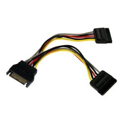 StarTech.com 6in SATA Power Y Splitter Cable Adapter - M/F - Power splitter - SATA power (M) to SATA power (F) - 6 in