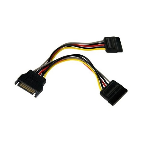 StarTech.com 6in SATA Power Y Splitter Cable Adapter - M/F - Power splitter - SATA power (M) to SATA power (F) - 6 in