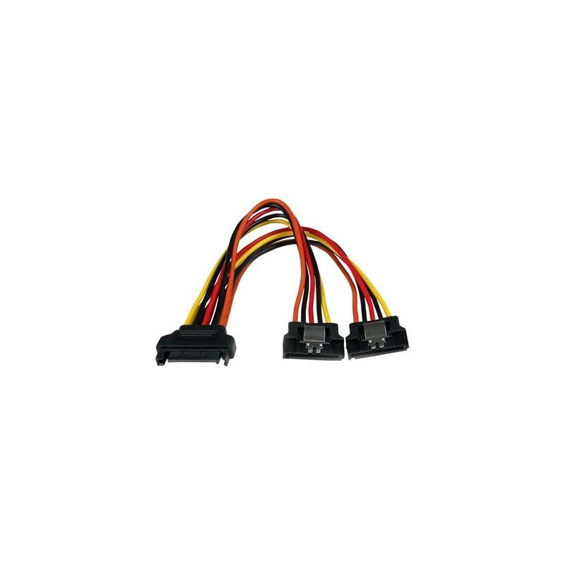 StarTech.com 6in Latching SATA Power Y Splitter Cable Adapter - M/F - 6 inch Serial ATA Power Cable Splitter - SATA Power Y