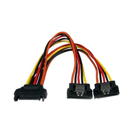 StarTech.com 6in Latching SATA Power Y Splitter Cable Adapter - M/F - 6 inch Serial ATA Power Cable Splitter - SATA Power Y