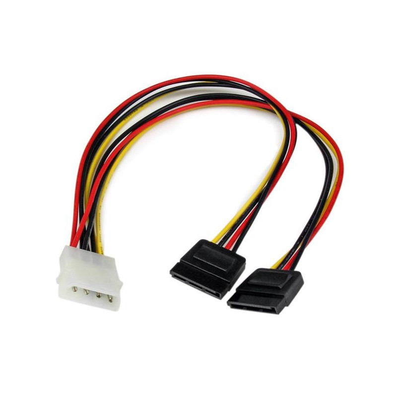 StarTech.com 12in LP4 to 2x SATA Power Y Cable Adapter - Molex to to Dual SATA Power Adapter Splitter - Adaptér napájení - 4