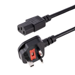StarTech.com 10ft (3m) UK Computer Power Cable, 18AWG, BS 1363 to C13 Power Cord, 10A 250V, Black Replacement AC Power Cord