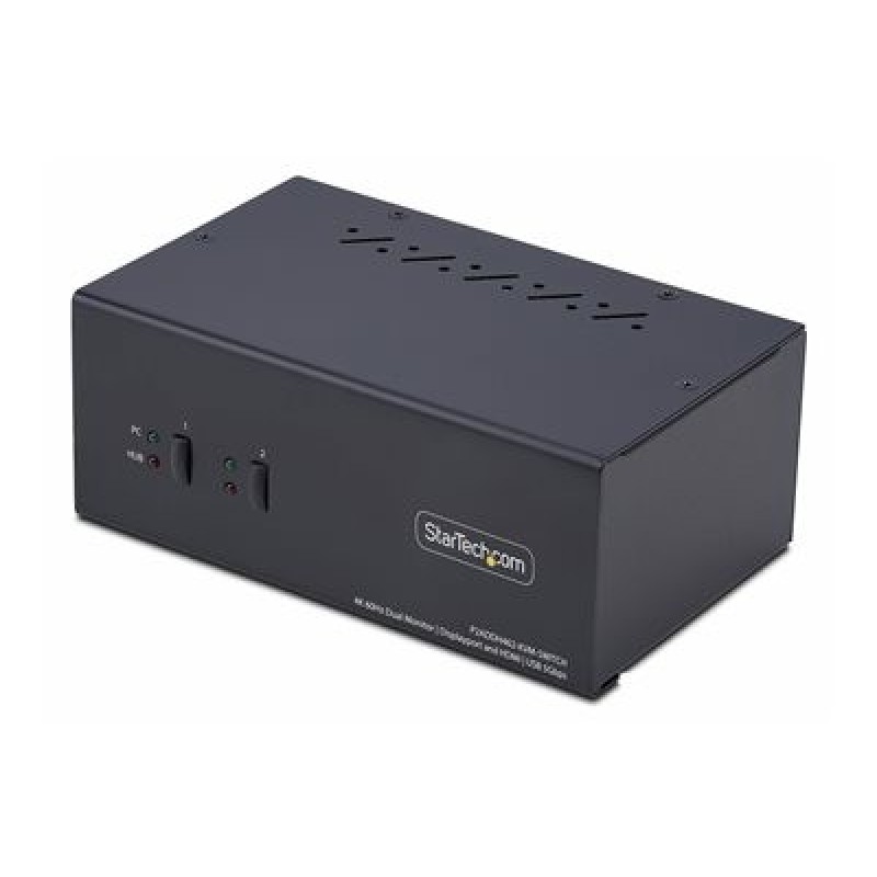 StarTech.com 2-Port Dual-Monitor DisplayPort en HDMI KVM Switch, 4K 60Hz - Prepínac KVM / audio / USB - 2 x KVM / zvuk / USB