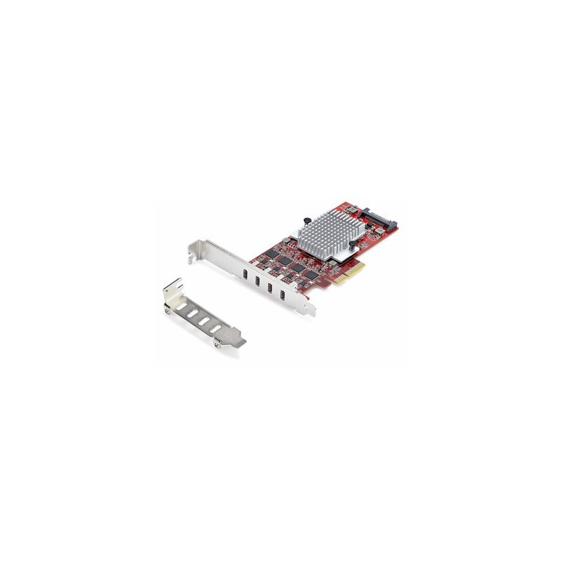 StarTech.com 4-Port USB Type-C PCIe Card, USB-C 10Gb, 4x Controllers, TAA - USB adaptér - PCIe 3.0 x4 - USB-C 3.2 Gen 2 x 4