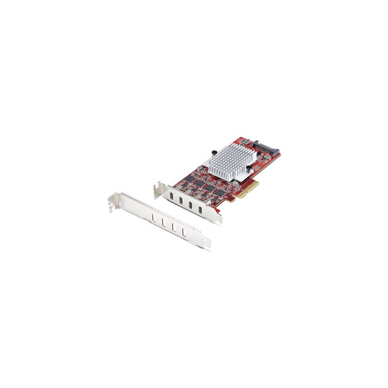 StarTech.com 4-Port USB Type-C PCIe Card, USB-C 10Gb, 4x Controllers, TAA - USB adaptér - PCIe 3.0 x4 nízký profil - USB-C 3.2