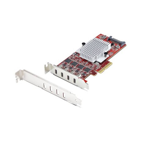 StarTech.com 4-Port USB Type-C PCIe Card, USB-C 10Gb, 4x Controllers, TAA - USB adaptér - PCIe 3.0 x4 nízký profil - USB-C 3.2