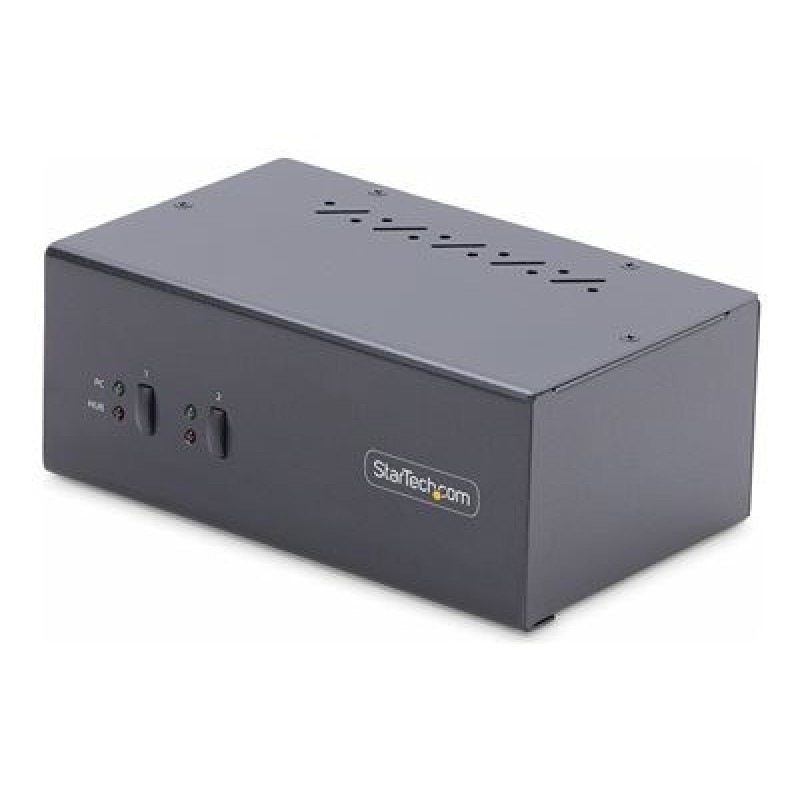 StarTech.com 2-Port Dual-Monitor DisplayPort KVM Switch, 4K 60Hz, 2x USB 5Gbps Hub Ports, 2x USB 2.0 HID Ports, Hotkey and