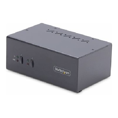 StarTech.com 2-Port Dual-Monitor DisplayPort KVM Switch, 4K 60Hz, 2x USB 5Gbps Hub Ports, 2x USB 2.0 HID Ports, Hotkey and