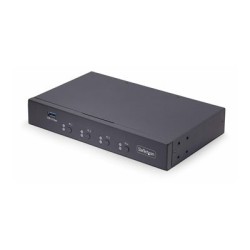 StarTech.com 4-Port KM Switch with Mouse Roaming, USB Switch for Keyboard/Mouse, 3.5mm and USB Audio, Peripheral Sharing for 4