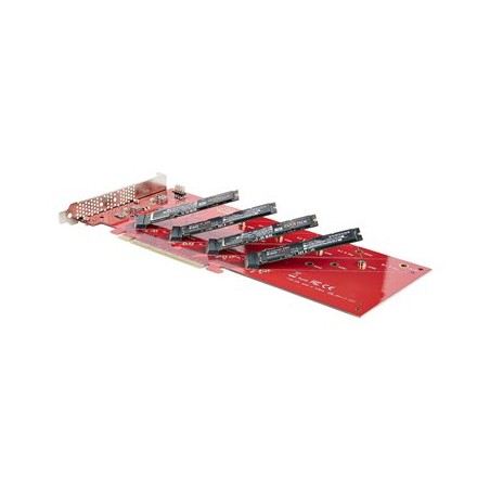 StarTech.com Quad M.2 PCIe Adapter Card, x16 Quad NVMe or AHCI M.2 SSD to PCI Express 4.0, Up to 7.8GBps/Drive, For