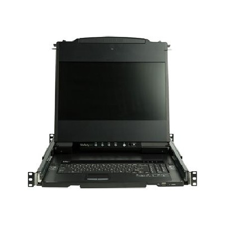 StarTech.com Dual Rail Rackmount KVM Console HD 1080p, Single Port DVI/VGA KVM with 17" LCD Monitor for Server Rack, Fully