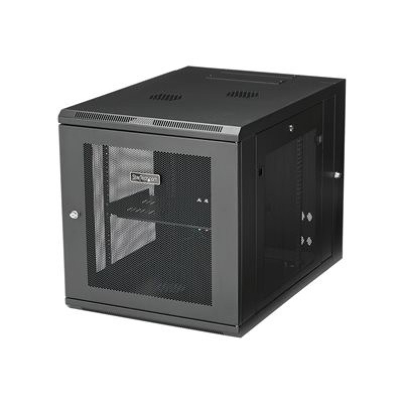StarTech.com 12U 19" Wall Mount Network Cabinet, 4 Post 24" Deep Hinged Server Room Data Cabinet- Locking Computer Equipment