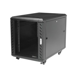StarTech.com 12U AV Rack Cabinet - Network Rack with Glass Door - 19 inch Computer Cabinet for Server Room or Office