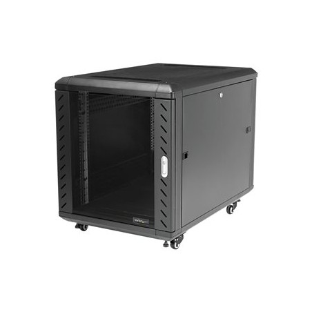 StarTech.com 12U AV Rack Cabinet - Network Rack with Glass Door - 19 inch Computer Cabinet for Server Room or Office