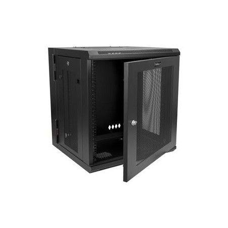 StarTech.com 12U 19" Wall Mount Network Cabinet, 20" Deep 4 Post Hinged Locking IT Computer Equipment Enclosure with Shelf
