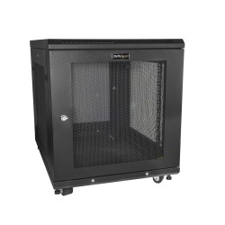 StarTech.com 12U Server Rack Cabinet, 4-Post Adjustable Depth (2" to 30")Network Equipment Rack Enclosure w/Casters/Cable