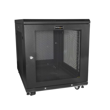 StarTech.com 12U Server Rack Cabinet, 4-Post Adjustable Depth (2" to 30")Network Equipment Rack Enclosure w/Casters/Cable