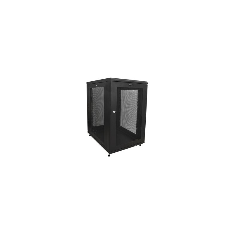 StarTech.com 18U Server Rack Cabinet, 4-Post Adjustable Depth (2" to 30") Network Equipment Rack Enclosure w/Casters/Cable