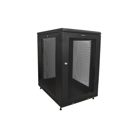 StarTech.com 18U Server Rack Cabinet, 4-Post Adjustable Depth (2" to 30") Network Equipment Rack Enclosure w/Casters/Cable
