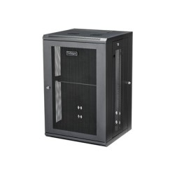 StarTech.com 18U 19" Wall Mount Network Cabinet, 16" Deep Hinged Locking IT Network Switch Depth Enclosure, Assembled Vented