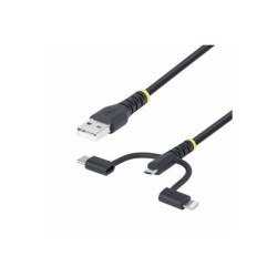 StarTech.com 3.3ft USB Multi Charging Cable, Lightning/Micro-USB/Type-C - Sada kabelu USB - 3 A - 1 m - pasivní, drsný - cerná