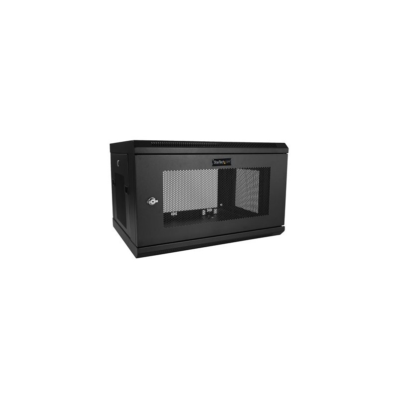 StarTech.com 2 Post 6U 19" Wall Mount Network Cabinet, 15" Deep Locking IT Switch Depth Enclosure, Vented Computer/Electronics