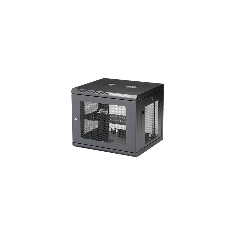 StarTech.com "9U Wall Mount Server Rack Cabinet - 4-Post Adjustable Depth (2"" to 19"") Network Equipment Enclosure with Cable