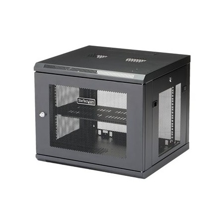 StarTech.com "9U Wall Mount Server Rack Cabinet - 4-Post Adjustable Depth (2"" to 19"") Network Equipment Enclosure with Cable