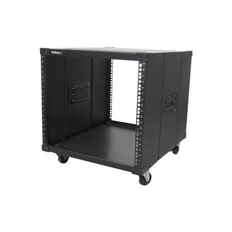 StarTech.com 9U Open Frame Rack with Wheels - 4 Post 23" Deep Portable Open Frame Cabinet for 19" Network, Data & Server