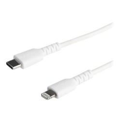 StarTech.com 6 ft(2m) Durable White USB-C to Lightning Cable, Heavy Duty Rugged Aramid Fiber USB Type A to Lightning