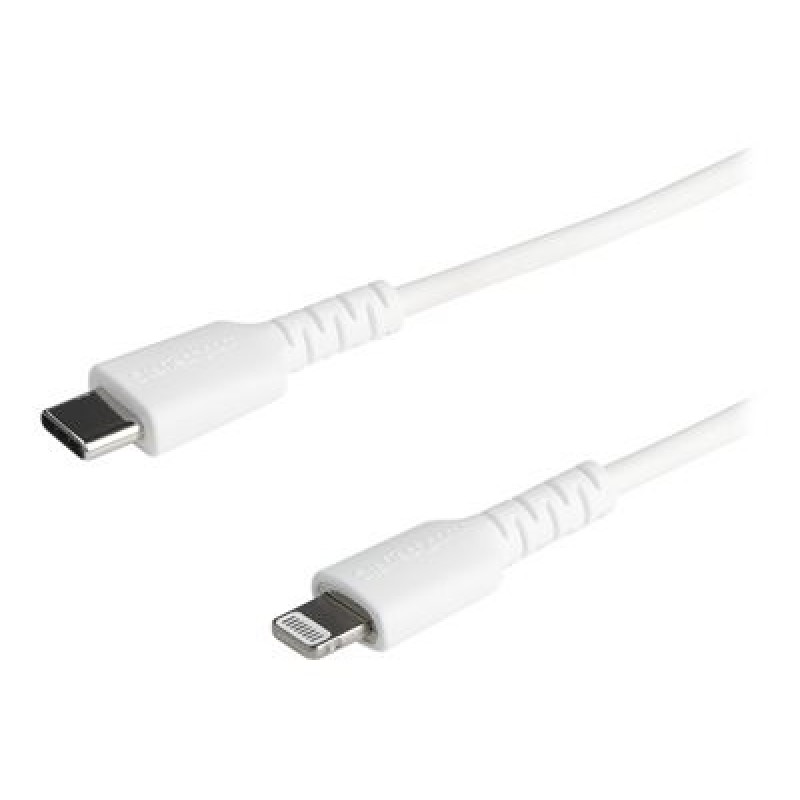 StarTech.com 6 ft(2m) Durable White USB-C to Lightning Cable, Heavy Duty Rugged Aramid Fiber USB Type A to Lightning