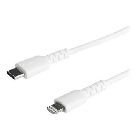 StarTech.com 6 ft(2m) Durable White USB-C to Lightning Cable, Heavy Duty Rugged Aramid Fiber USB Type A to Lightning