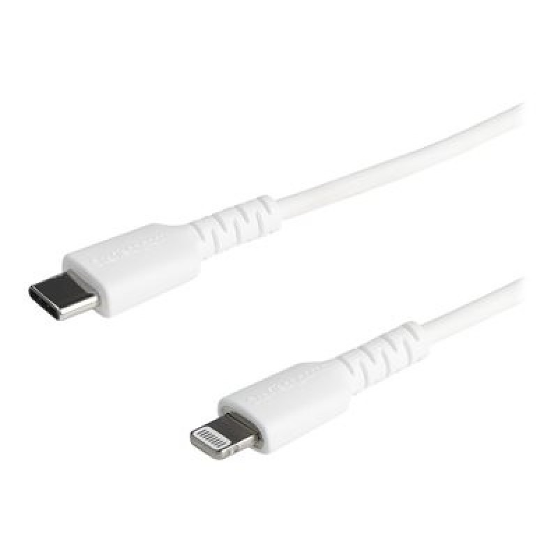 StarTech.com (1m) Durable White USB-C to Lightning Cable, Heavy Duty Rugged Aramid Fiber USB Type A to Lightning Charger/Sync