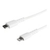 StarTech.com (1m) Durable White USB-C to Lightning Cable, Heavy Duty Rugged Aramid Fiber USB Type A to Lightning Charger/Sync