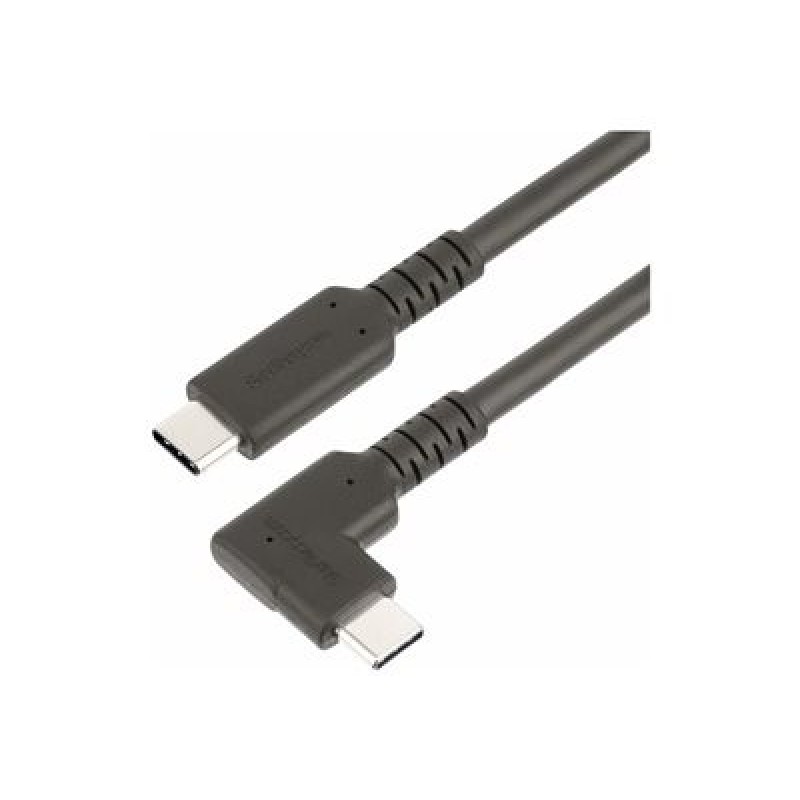 StarTech.com 1.6ft (50cm) Rugged Right Angle USB-C Cable, USB 3.2 Gen 2 (10 Gbps), USB C to C Data Transfer Cable, 4K 60Hz DP