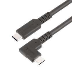 StarTech.com 3ft (1m) Rugged Right Angle USB-C Cable, USB 10 Gbps, USB C to C Data Transfer Cable, 4K 60Hz DP Alt Mode, 100W