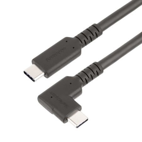 StarTech.com 3ft (1m) Rugged Right Angle USB-C Cable, USB 10 Gbps, USB C to C Data Transfer Cable, 4K 60Hz DP Alt Mode, 100W