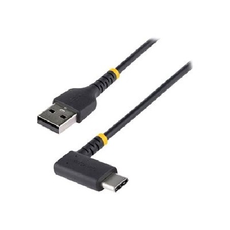 StarTech.com 6ft (2m) USB A to C Charging Cable Right Angle, Heavy Duty Fast Charge USB-C Cable, USB 2.0 A to Type-C, Durable
